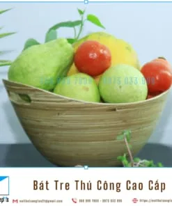 Bát Tre Ép Trang Trí Đựng Trái Cây, Bát Tô bằng Tre Ép Đựng Đồ Ăn Vặt Decor Nhà, Bát Tre Thủ Công 28x25x16cm
