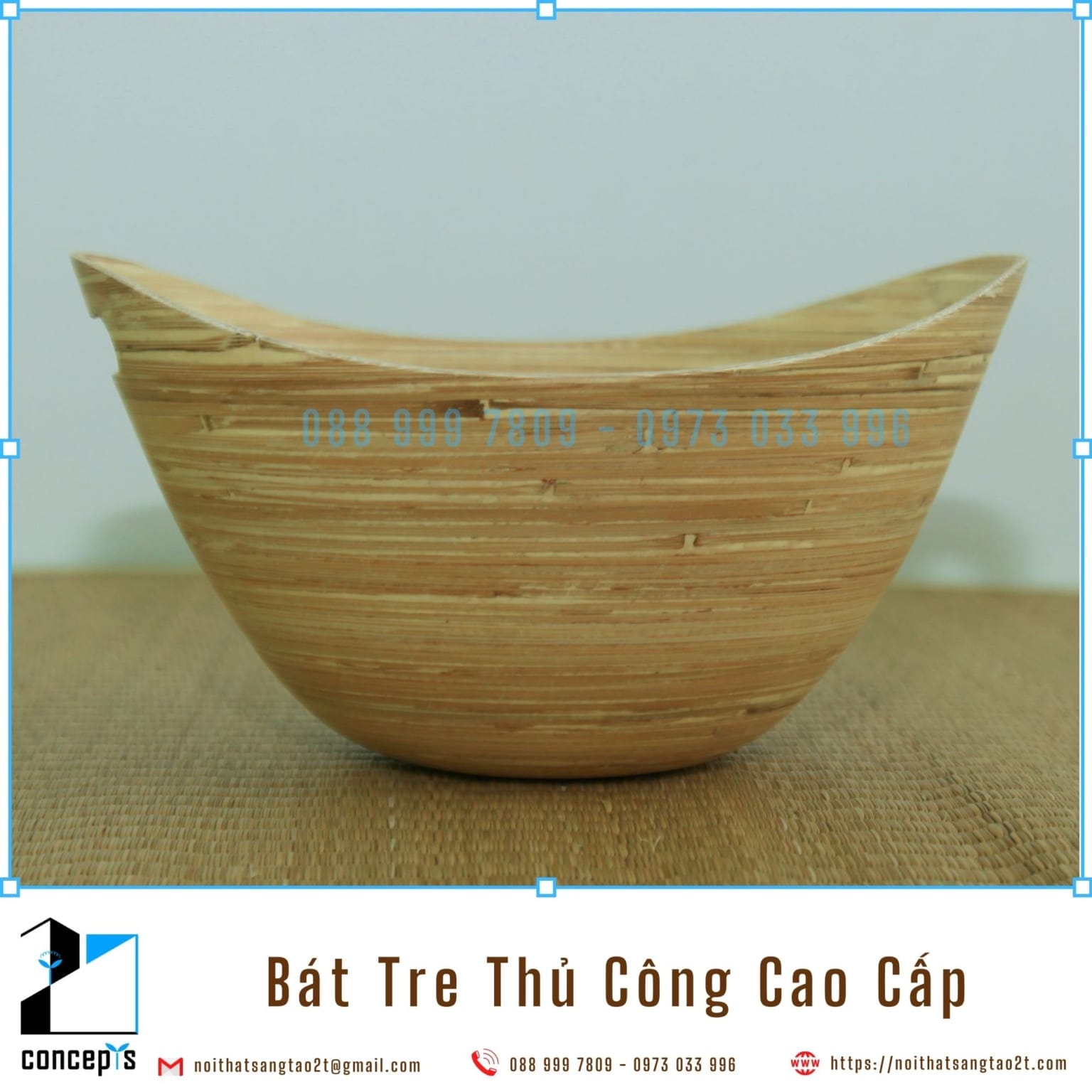 [XUẤT KHẨU] Bát Tre Ép Thủ Công Decor Trang Trí 26cm