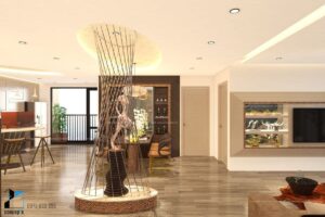 Căn hộ FLC — phòng khách — thiết kế bởi Kiến Trúc 2T (Nội Thất Sáng Tạo 2T)